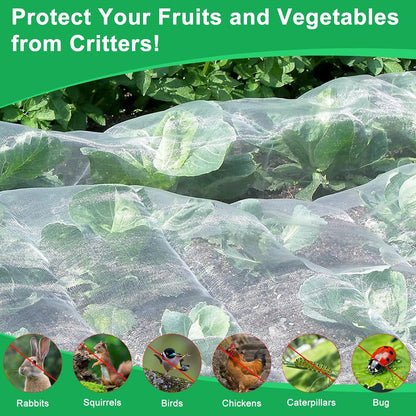 Garden Netting Pest Barrier, 10 X 50FT Insect Netting for Garden Raised Beds, Garden Bug Netting