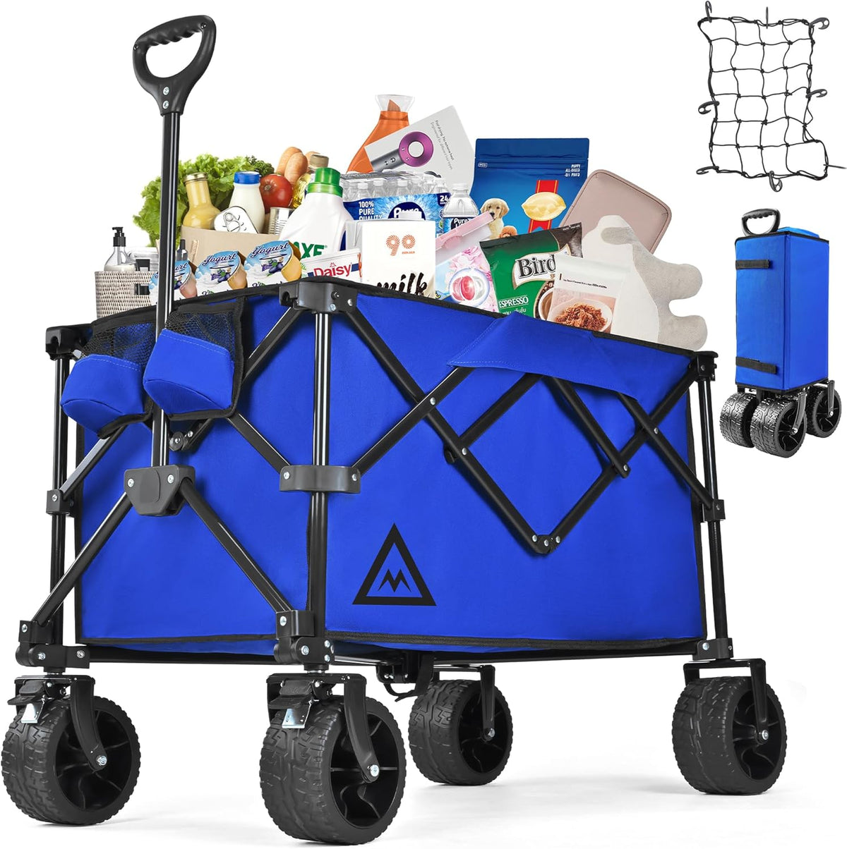 Wagon Cart Shopping Foldable Folding Collapsible with Wheels Big On Beach Garden Outdoor Grocery