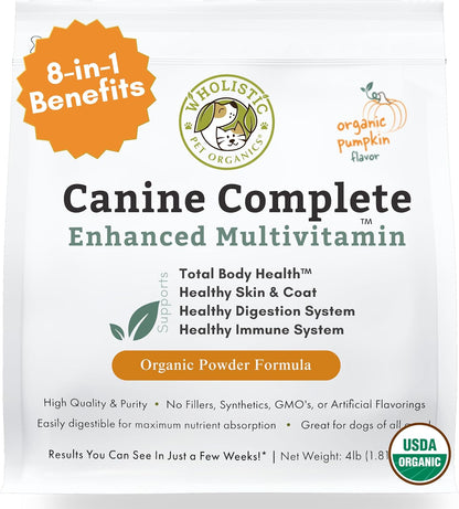 Wholistic Pet Organics Canine Complete - Dog Multivitamin Powder - 4 Lb - Daily Dog Vitamins and