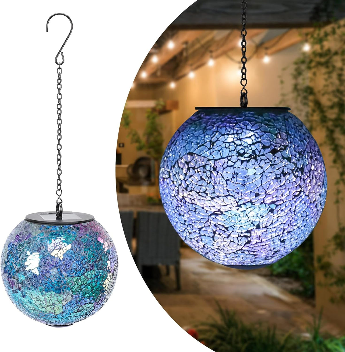 Solar Hanging Lantern Solar Outdoor Lanterns Mosaic Gazing Ball Outdoor Hanging Lights Outdoor