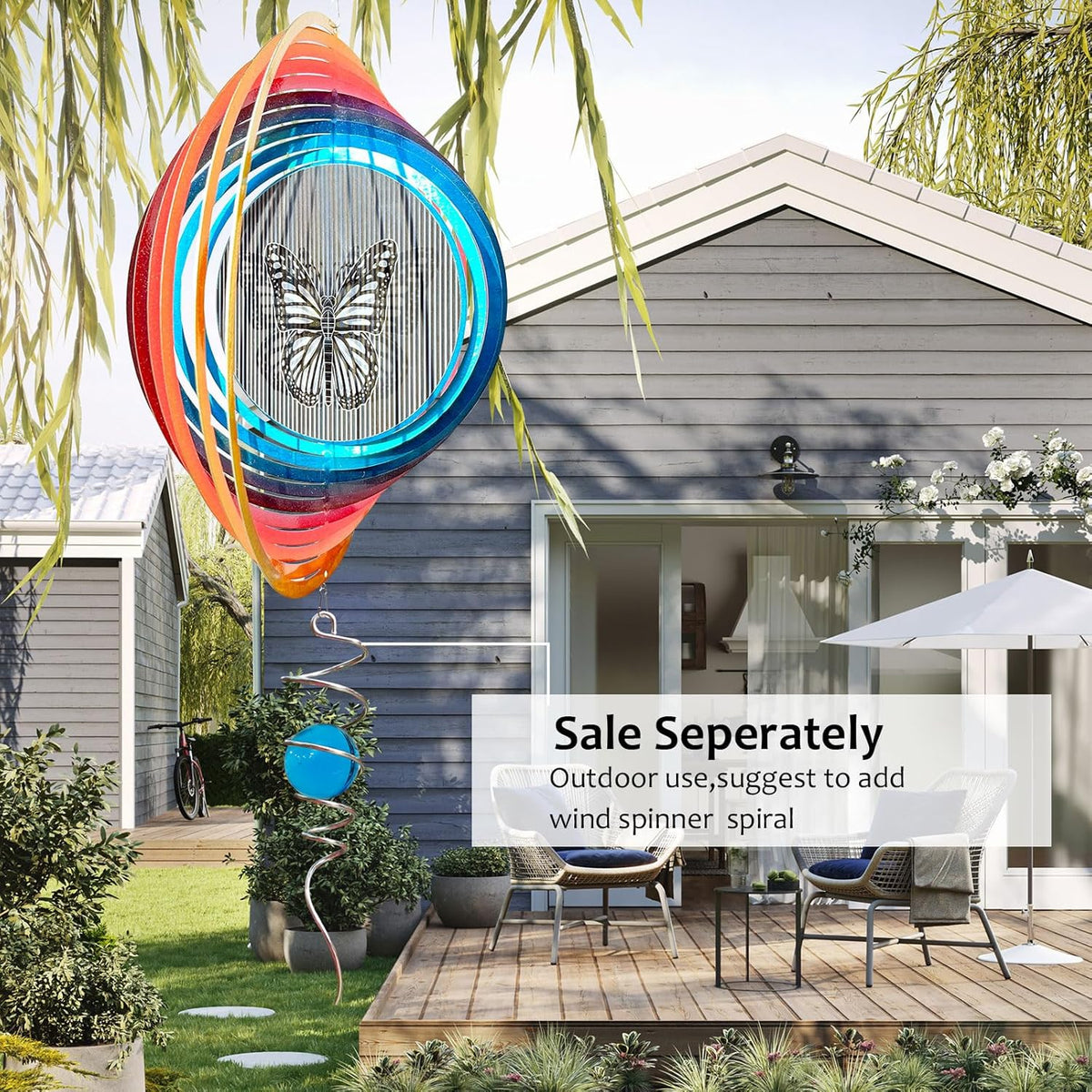 Wind Spinner Creates a Fluttering Butterfly 3D Animations Effect,Wind Spinners Ouddoor Butterfly