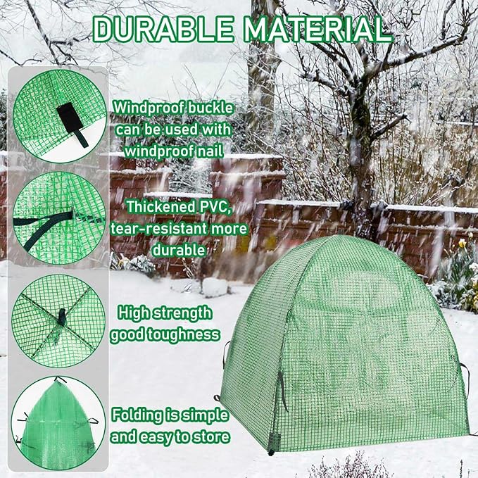 2 Pack Plant Freeze Protection Covers Winter Shrub Covers Plant Frost Protection Tent, Warm Plant