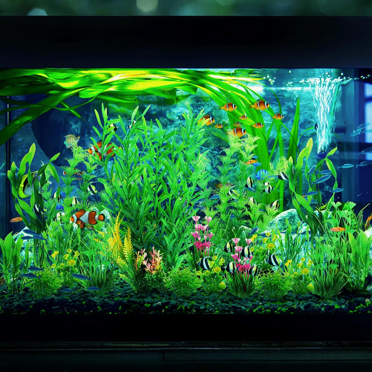 Fish Tank Plants, 20pcs Aquarium Decor Green Plants Artificial Aquarium Decorations Plant, Fish