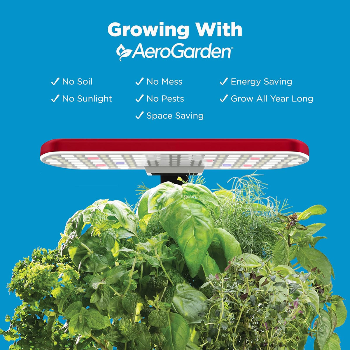 AeroGarden Harvest Lite, Indoor Garden Hydroponic System with LED Grow Light, Holds up to 6