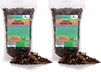 Organic Premium Orchid Soil Mix by Gardenera - Hand Mixed Classic Sphagnum Moss Potting Soil Mix