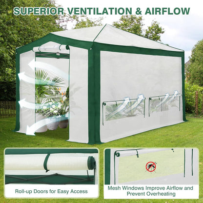 EAGLE PEAK 12x8 Portable Walk in Greenhouse with Polyester Reinforced Corners, Instant Pop up