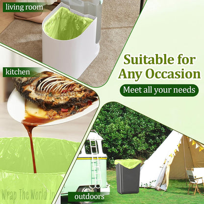 10-13 Gallon Compostable Trash Bags Handle-Tie, Heavy Duty Thick 0.87 Mil, 49.21 Liter, 30 Bags
