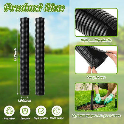 Menkxi 20 Pcs Corrugated Tree Guards Saplings Tree Trunk Protectors from Deer Tree Tubes Guard Tube