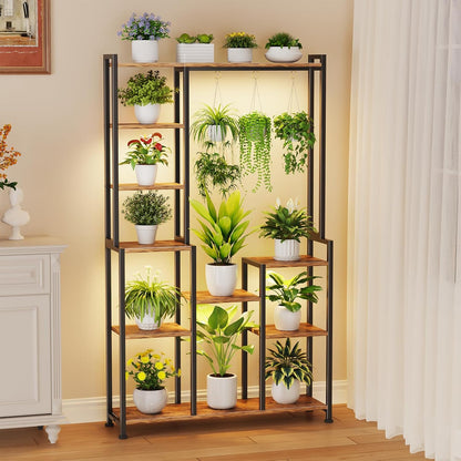 C2 Plant Stand Indoor with Grow Lights, Indoor Tiered Metal Plant Stand 70.87" Tall Plant Shelf