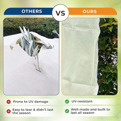 Plant Covers Freeze Protection Large, 2 Packs 60''W x 70''H Shrub Covers with Zipper and