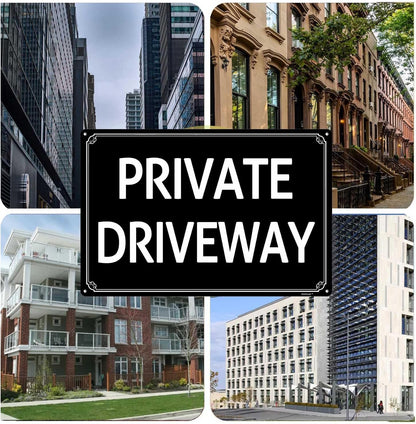 8x12"Private Driveway - High-Intensity Aluminum Parking Lot Sign, Weatherproof & Fade-Resistant