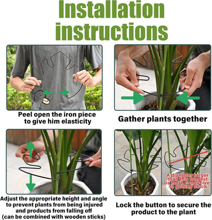 5PCS Monstera Plant Stem Support - 11 * 9.4 Inches, Durable Metal Stake Holder, Adjustable for