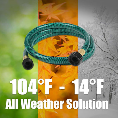 Garden Hose Leakproof for Gardener: 1/2” PVC Water Hoses with GHT Fittings - 5 FT No Kink and