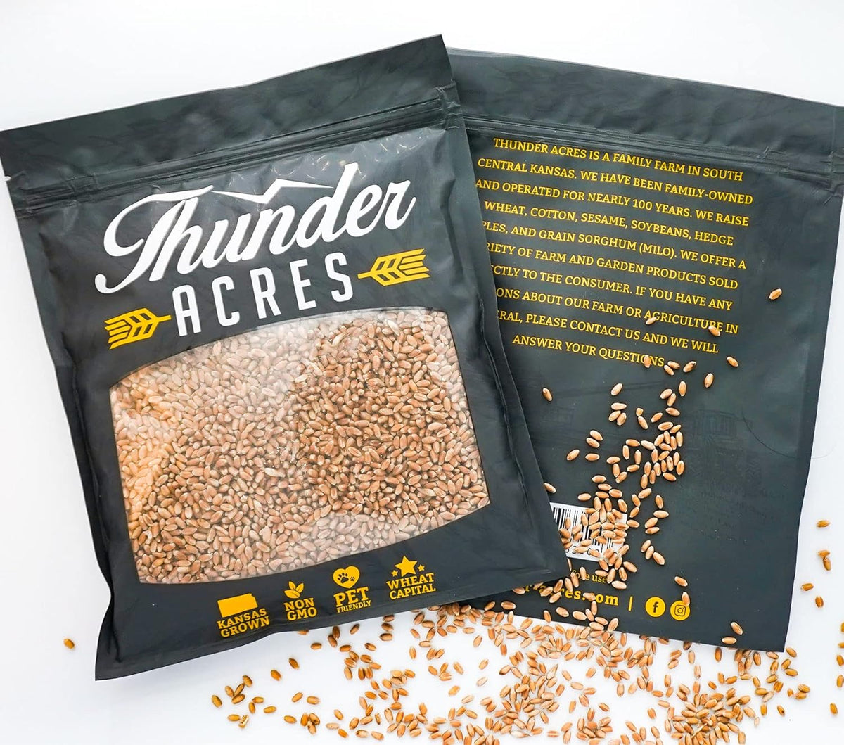 Non-GMO, Thunder Acres Premium Wheat Seed, Cat Grass Seed, Wheatgrass, Hard Red Winter Wheat (2