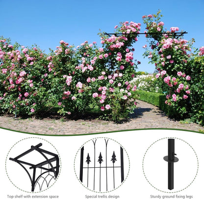 Safstar Metal Arch, 81-Inch Outdoor Garden Arbor for Various Climbing Plant Flower, Wedding Arch