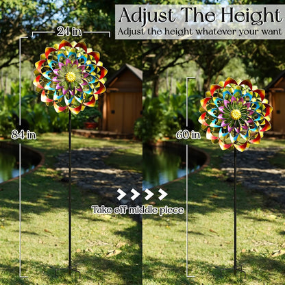 Wind Spinners Outdoor for Yard and Garden Large, Metal Wind Spinners & Wind Sculptures 84 inch