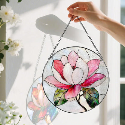 8-Inch Stained Glass Ornament, Stained Glass Window Hanging, Window Hanging Decor Suncatcher