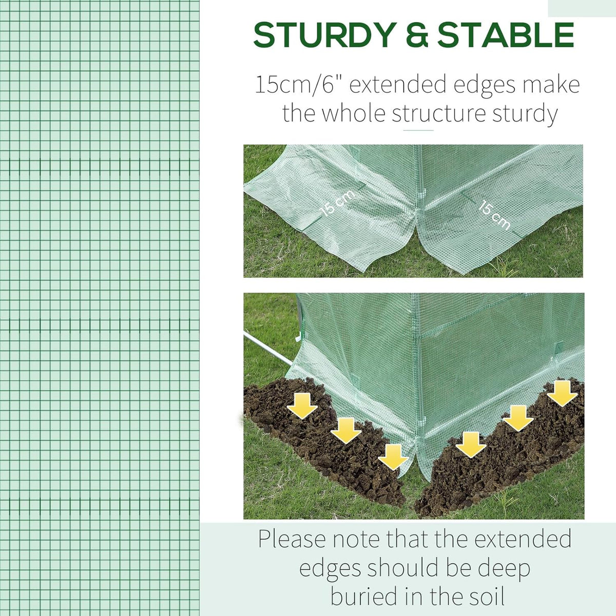 Outsunny 9.8' x 6.6' x 6.6' Plastic Greenhouse Cover Replacement, Heavy Duty Waterproof Tarp for
