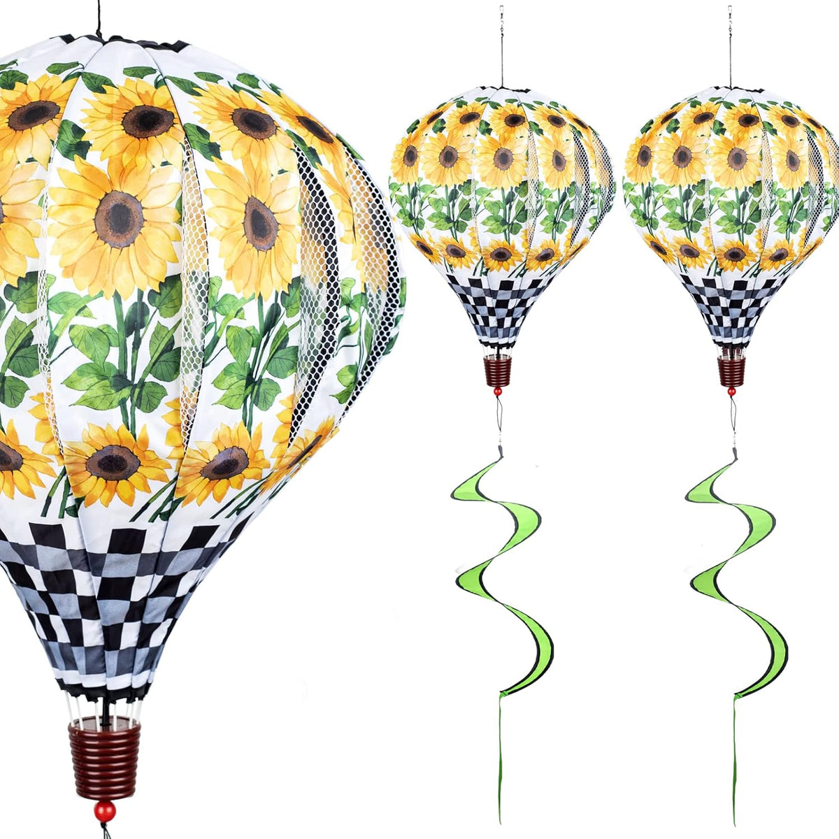 Giant Sunflower Hot Air Balloon Garden Wind Spinners Large Pinwheels Whirligigs Windmill Toys for