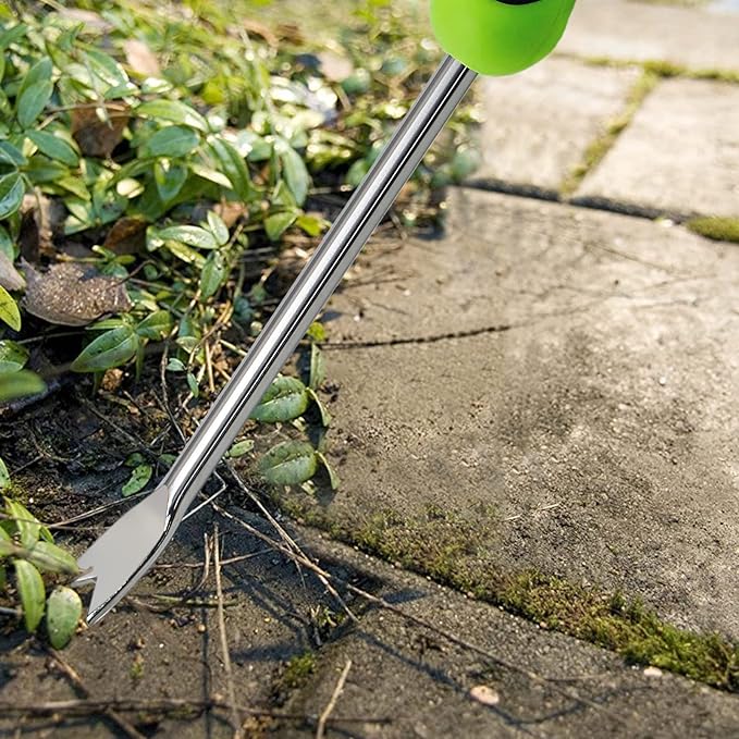 2 Pcs Dandelion Weeder Puller Tool with Soft Handle, Stainless Steel Garden Weed Remover Tool Weed