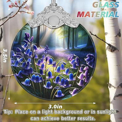 Bluebell Stained Glass Orament - Christmas Ornament - Christmas Decorations for Tree - Holiday