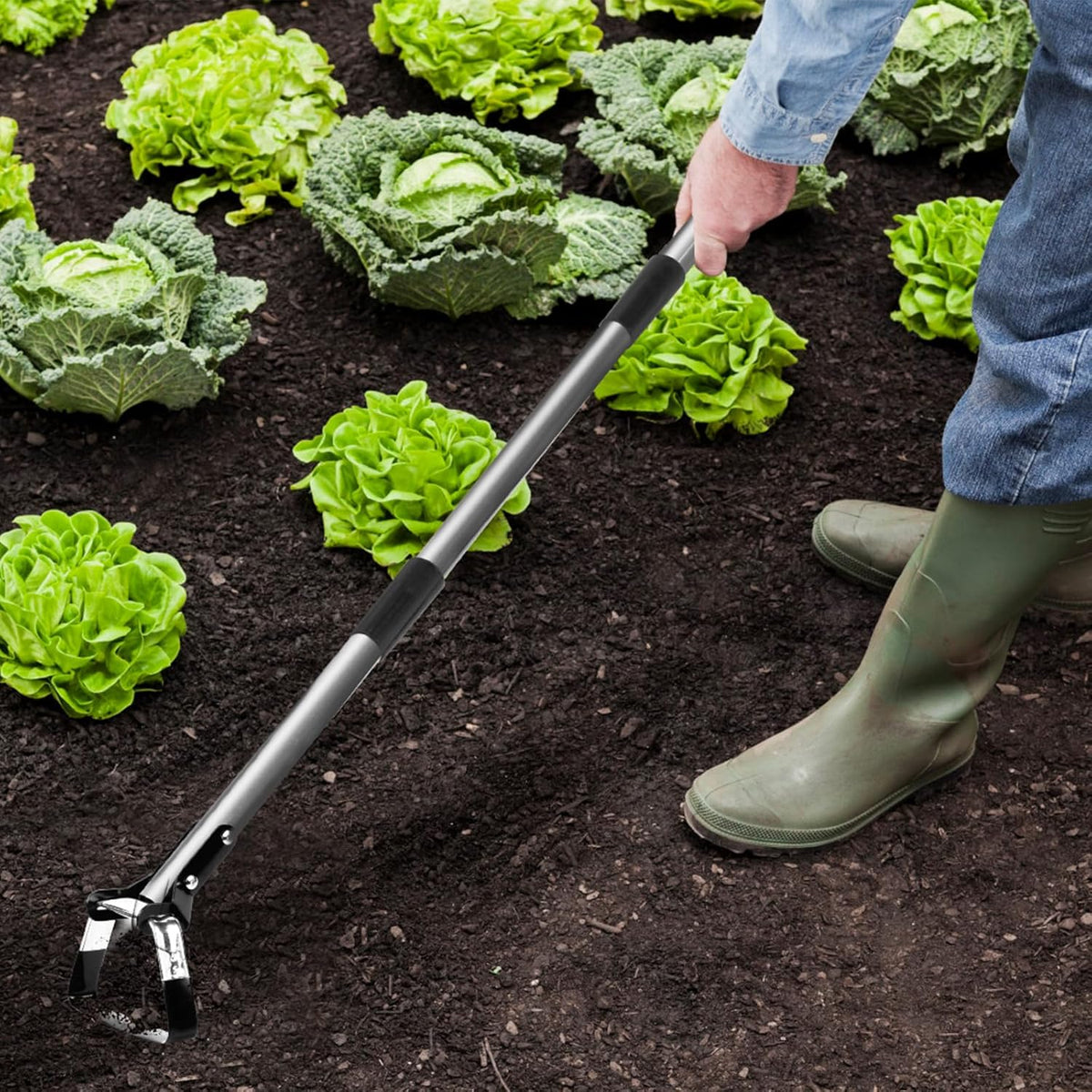Walensee Action Hoe for Weeding Stirrup Hoe Tools for Garden Hula-Ho with Adjustable 36-66 Inch