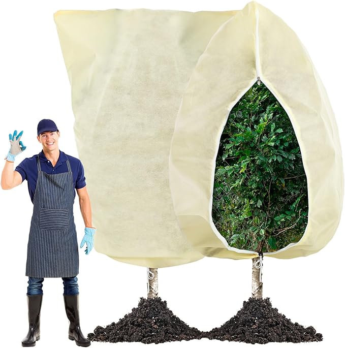 Plant Covers Freeze Protection 10 x 10 ft Extra Large Frost Cloth Plant Covers with Zipper
