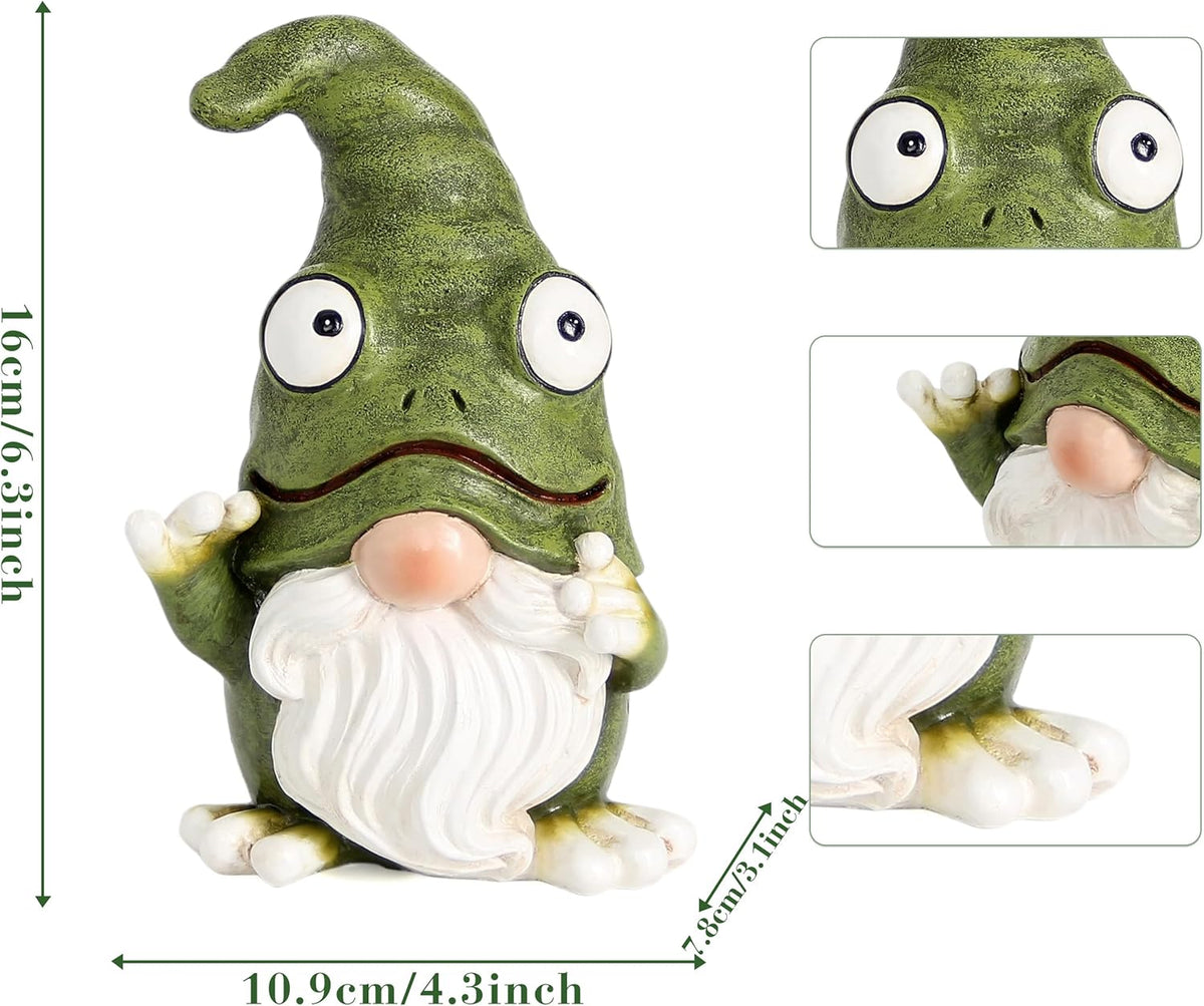 Outdoor Garden Frog Gnome Statue, Garden Gnomes Outdoor Figurine, Sculptures & Statues, Decoration