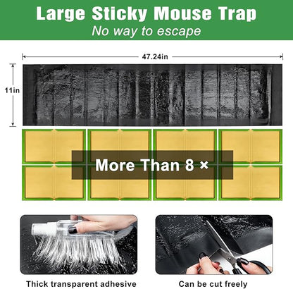 10 Pack Sticky Mouse Trap, Super Large 47.2 * 11'' Glue Traps for Mice, Peanut Taste Pheromone Rats