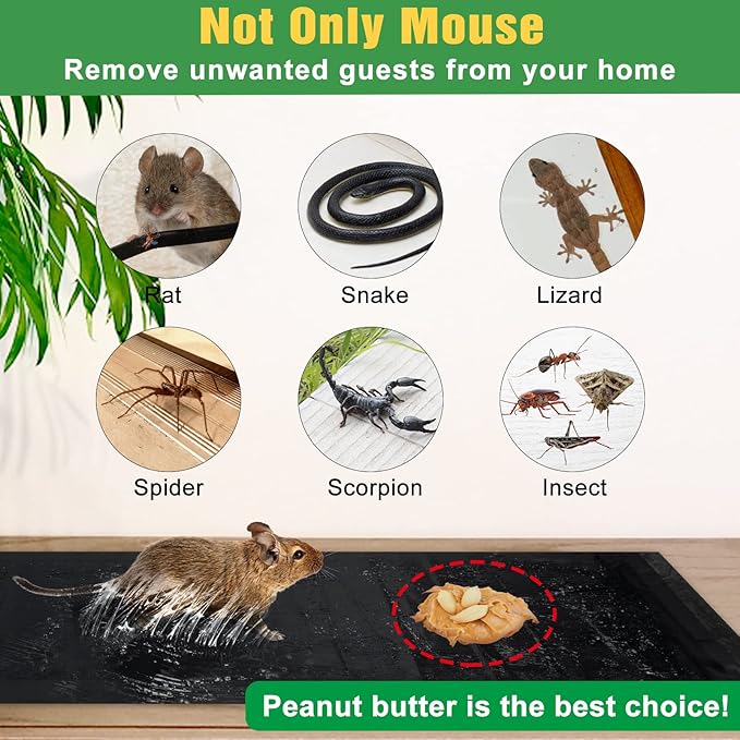 10 Pack Sticky Mouse Trap, Super Large 47.2 * 11'' Glue Traps for Mice, Peanut Taste Pheromone Rats