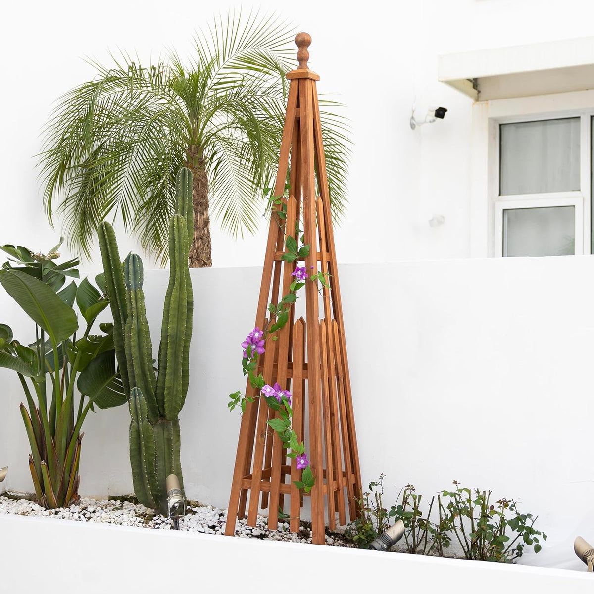 Wooden Obelisk Trellis The Ideal Support for Indoor and Outdoor Gardens, 67.5''H×14.5''W, Perfect