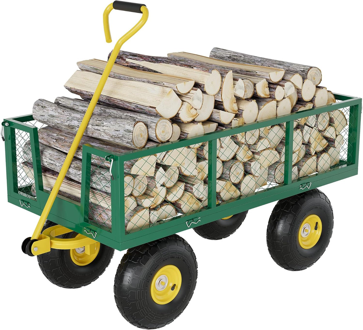 900 Lbs Garden Wagon, 2-in-1 Heavy-Duty Steel Garden Cart, with 10 Inch All-Terrain Tires and