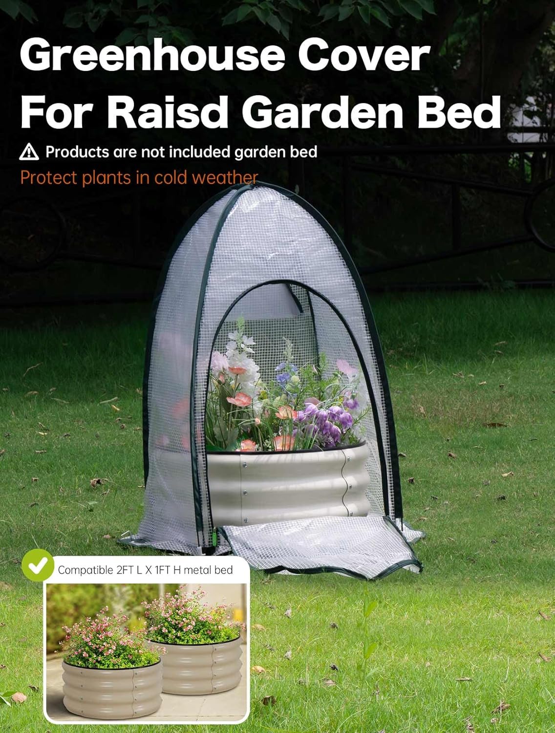 Pop up Greenhouse Tent Cover Tunnel Plant House,Large Gardening Flower Sunshine Room with Mesh