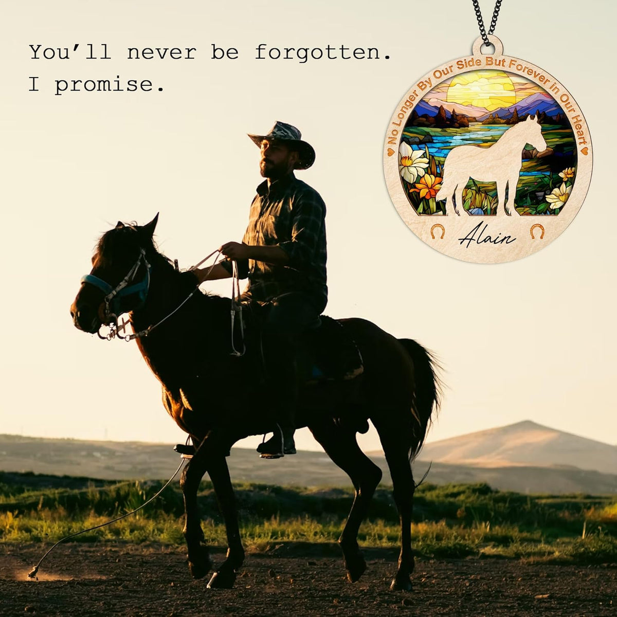 Horse Memorial Ornaments, Christmas Xmas Tree Ornament, Window, Car Hanging, Sympathy Gift for Loss