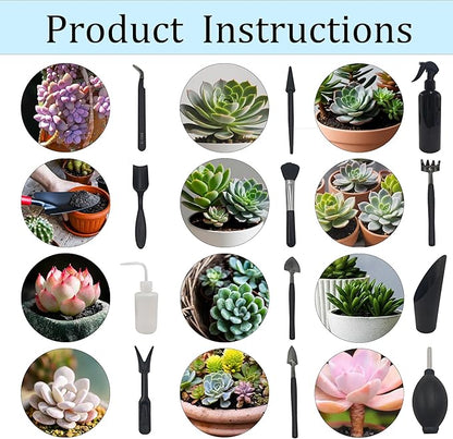 13Pcs Succulent Tools Set Mini Garden Tool Kit Transplanting Tools for Succulent Care Miniature