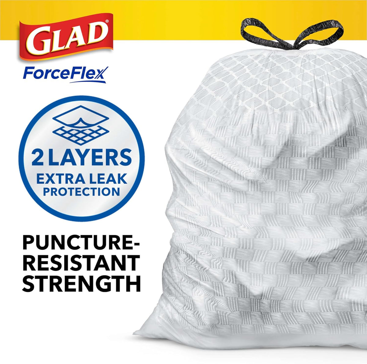 Glad ForceFlex Tall Kitchen Trash Bags, 13 Gal, Gain Original with Febreze, 80 Ct (Pack May Vary)