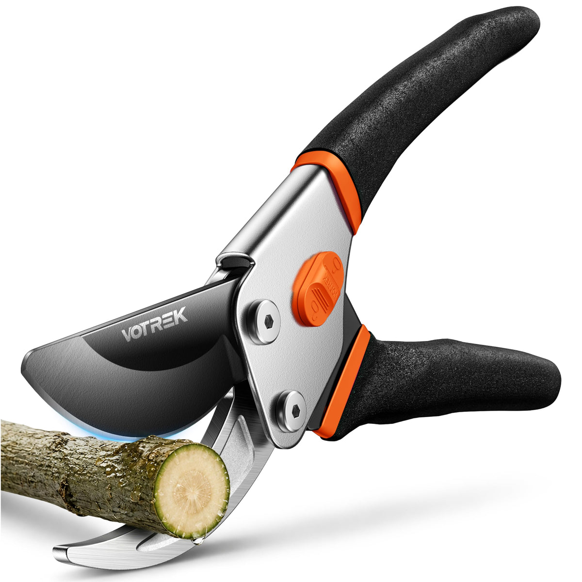 VOTREK® 8.5" Bypass Pruning Shears, Jam-Proof Spring Clippers for branches