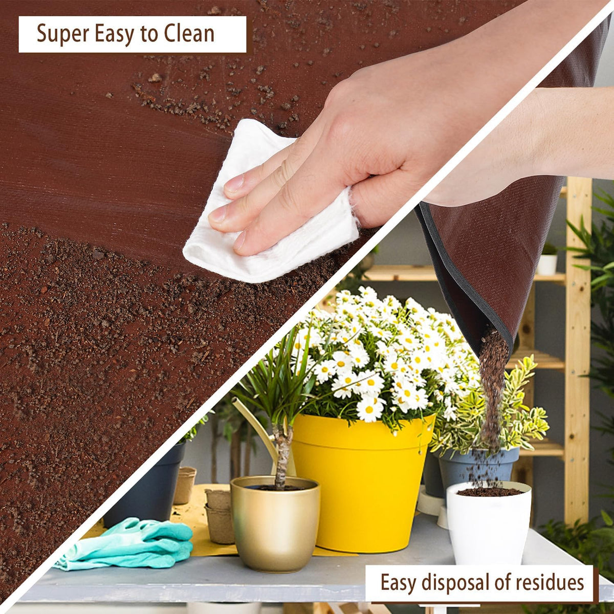 27"x 27" Repotting Mat for Indoor Plant Transplanting and Mess Control Foldable Waterproof Potting