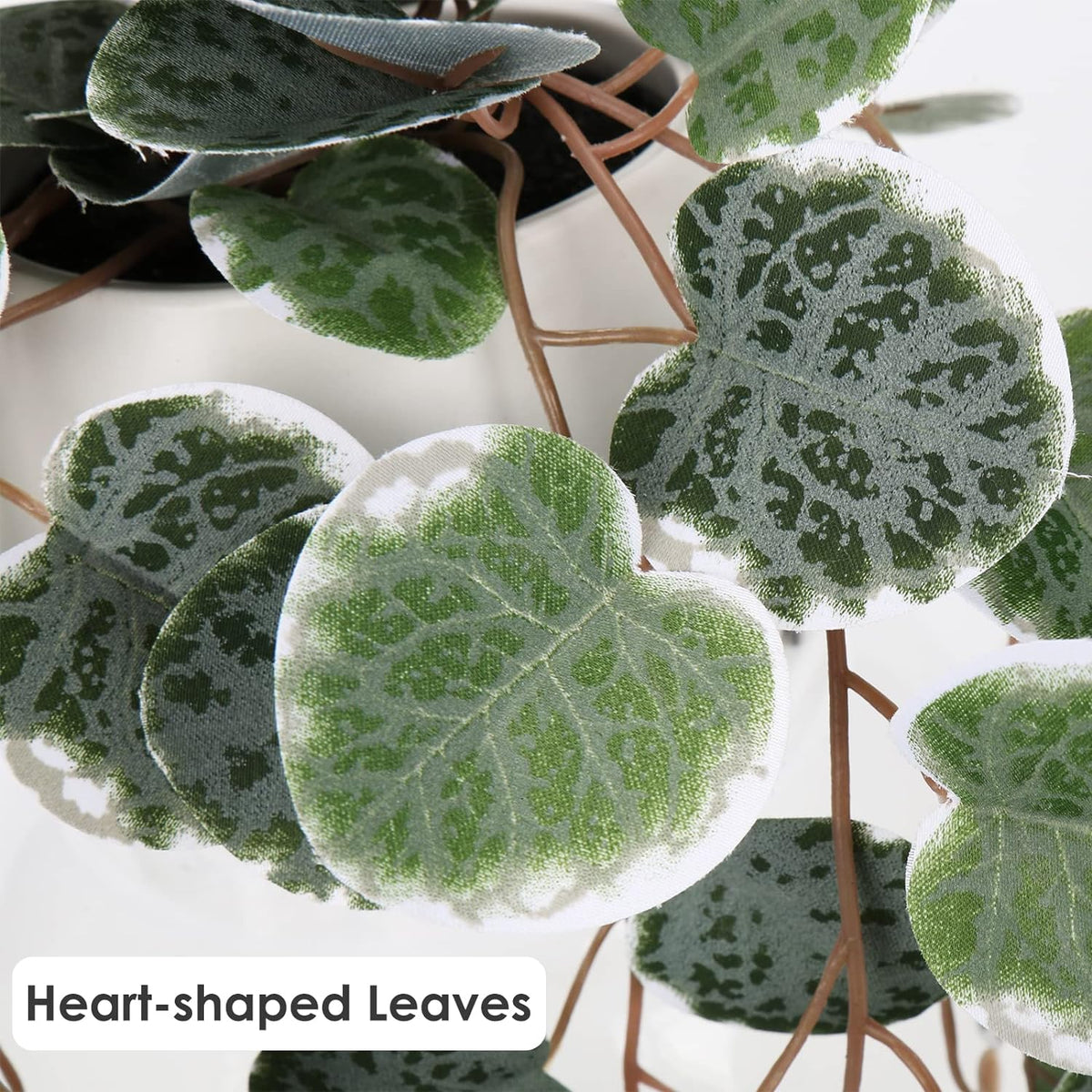 Briful Faux Hanging Plants Indoor 17'' Artificial String of Heart Plants with Semicircle Wall Mount