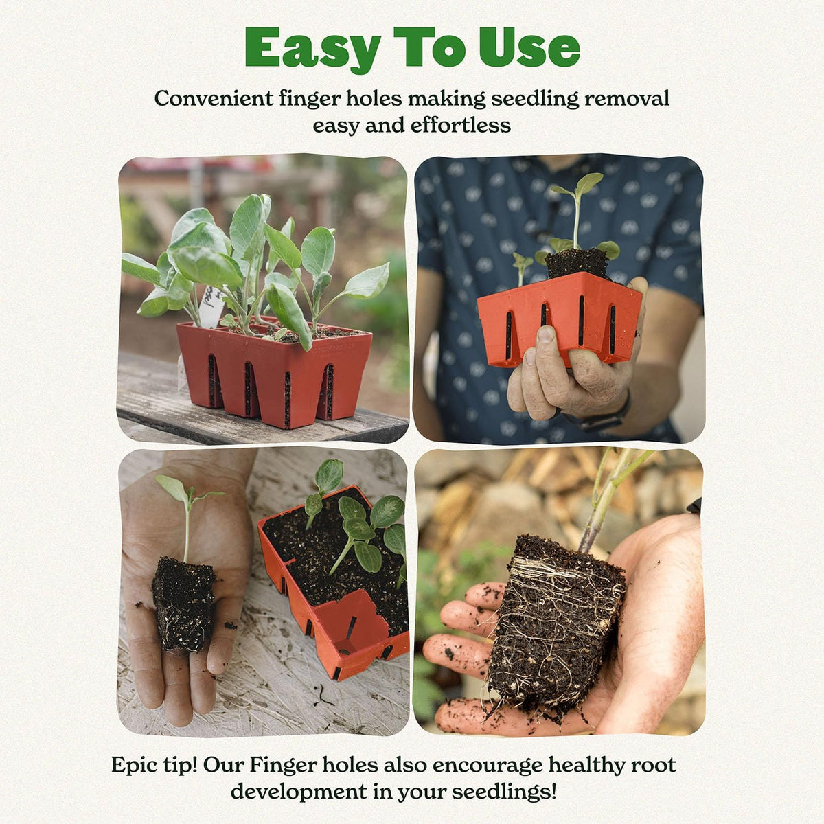 Epic Gardening Reusable Seed Starter Tray - Easy Watering Seed Starting Trays - Gardener Friendly