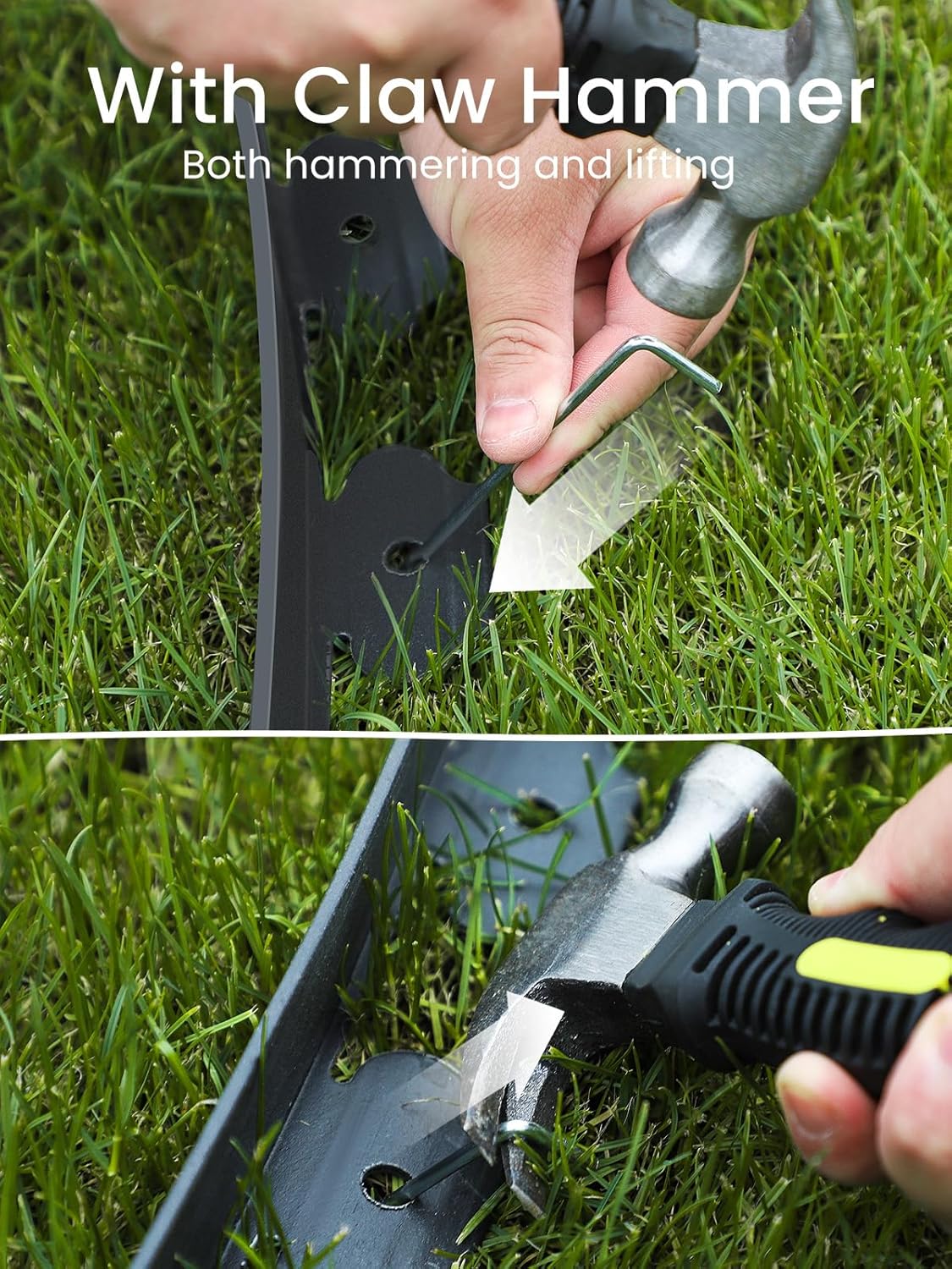 GROWNEER 33FT Landscape Edging Flexible 2 inch Tall Garden Border with 30pcs Galvanized Steel