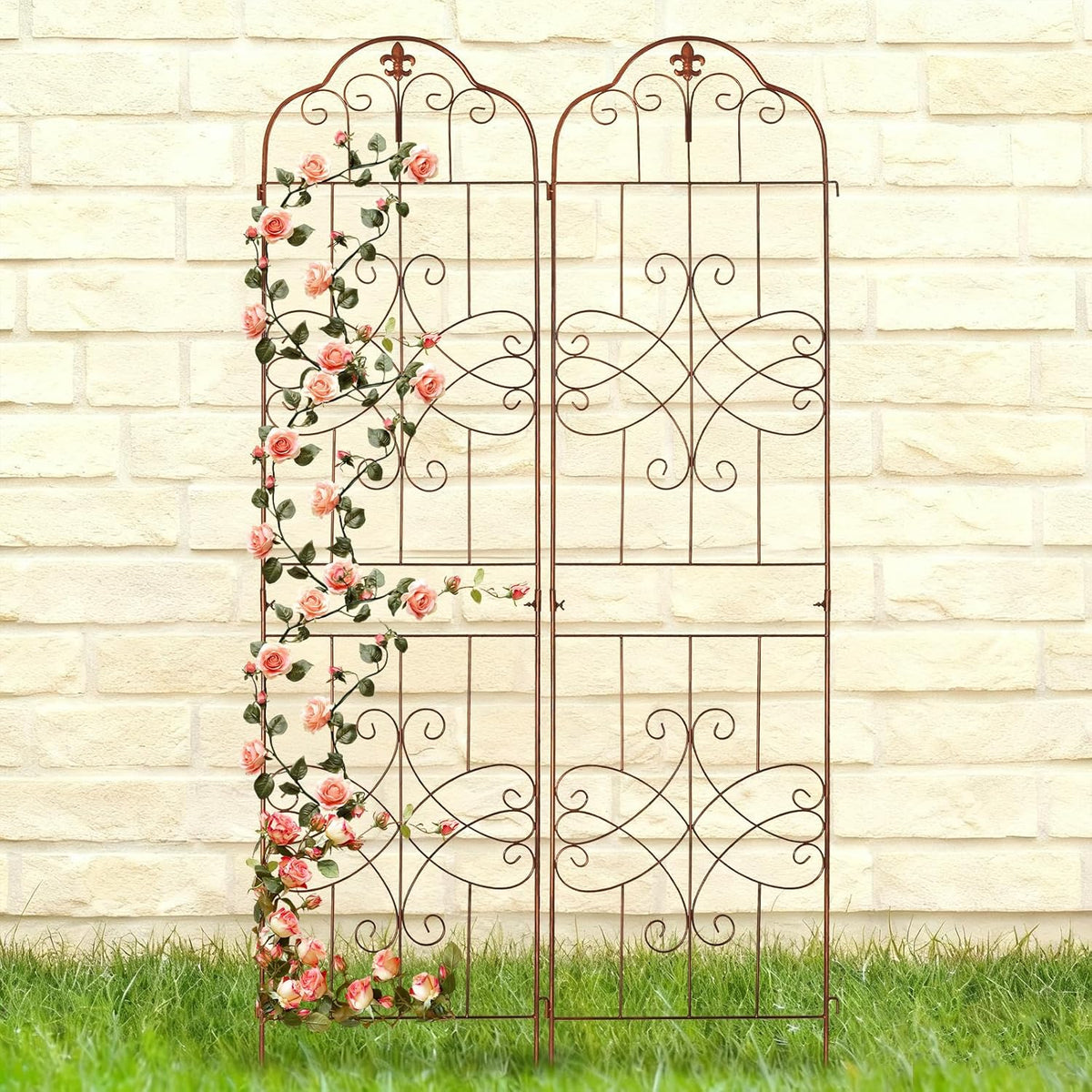 hogardeck 4 Packs 84 * 19 inch Metal Garden Trellis for Climbing Plants Outdoor,Heavy Duty,Coating