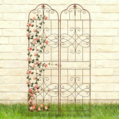 hogardeck 4 Packs 84 * 19 inch Metal Garden Trellis for Climbing Plants Outdoor,Heavy Duty,Coating