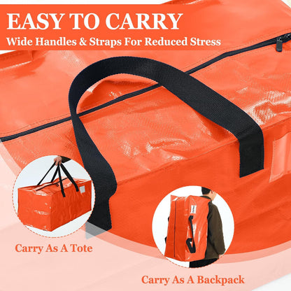 4 Pcs 24 Gallon Large Moving Bags with Zipper and Handles Foldable Storage Duffle Bags Heavy Duty