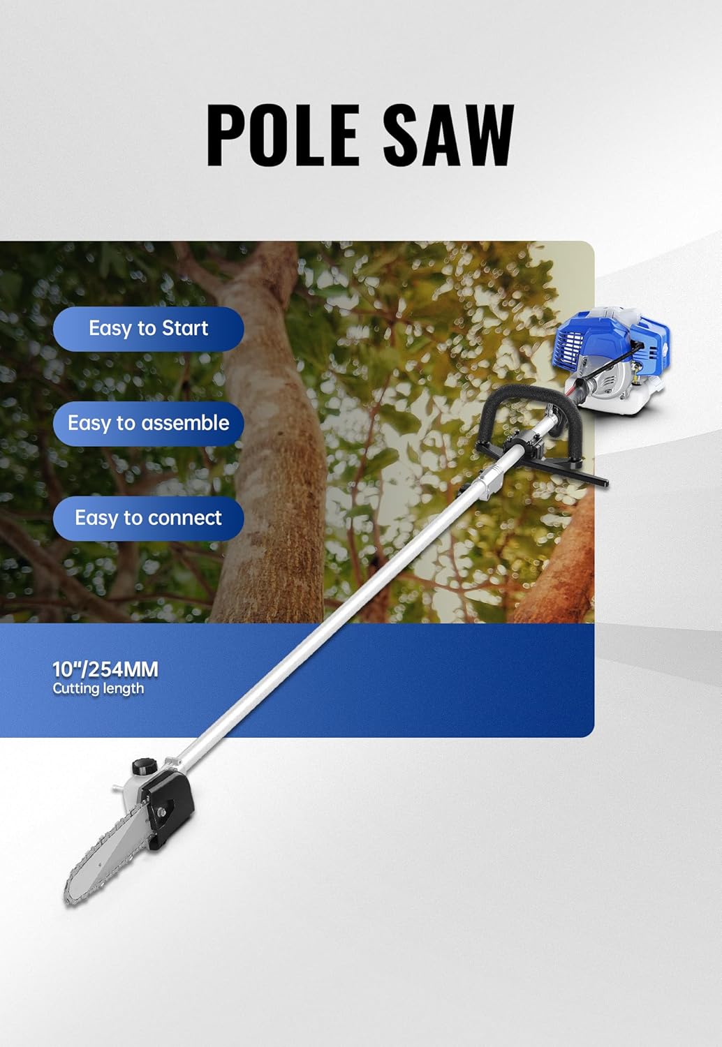 WILD BADGER POWER 26cc Weed Wacker Gas Powered, String Trimmer/Edger, Pole Saw, Hedge Trimmer and