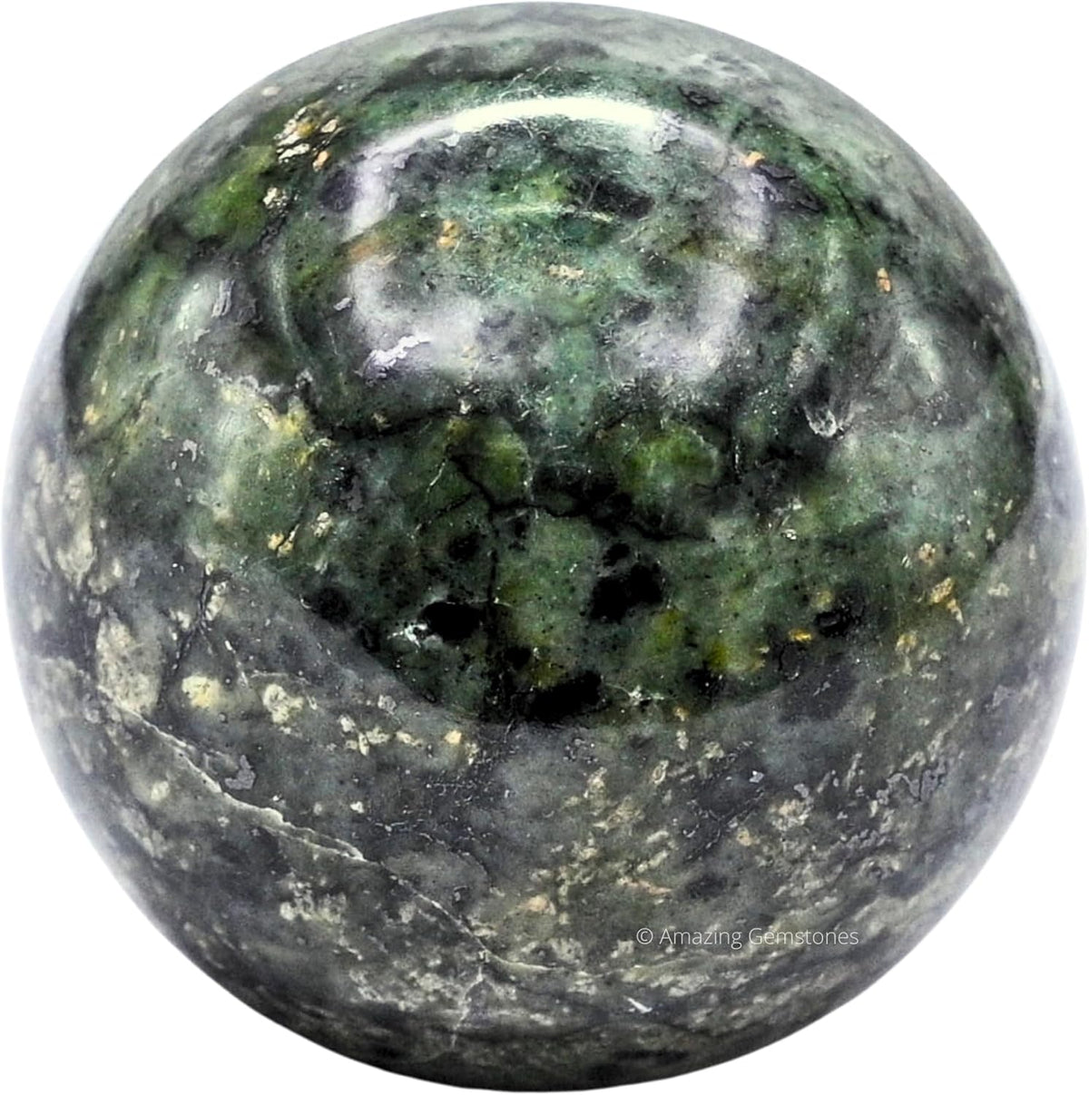 Amazing Gemstone Green Jade Crystal Ball with Stand - 2 Inches Crystal Sphere Meditation Balls for