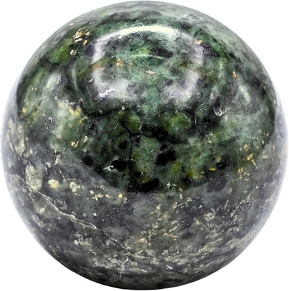 Amazing Gemstone Green Jade Crystal Ball with Stand - 2 Inches Crystal Sphere Meditation Balls for