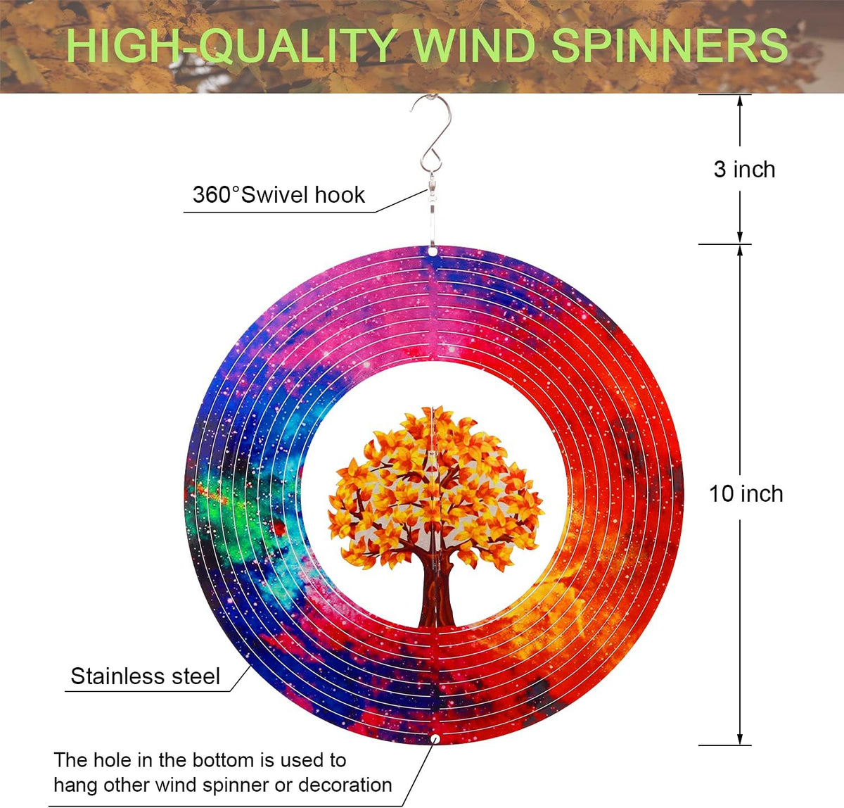 Spring Song Tree of Life 3D Kinetic Wind Spinner for Yard and Garden Stainless Steel Spinner Indoor