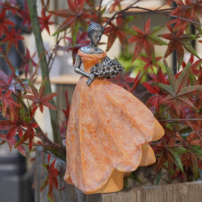 Guichifun Fairy Statue Collection Home Decoration - Orange Leaf Angel Girls Resin Fall Decor for