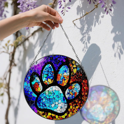 Stained Glass Window Hanging, DOUHASU Pet Memorial Suncatcher Ornament, Dog Memorial Gifts for Loss